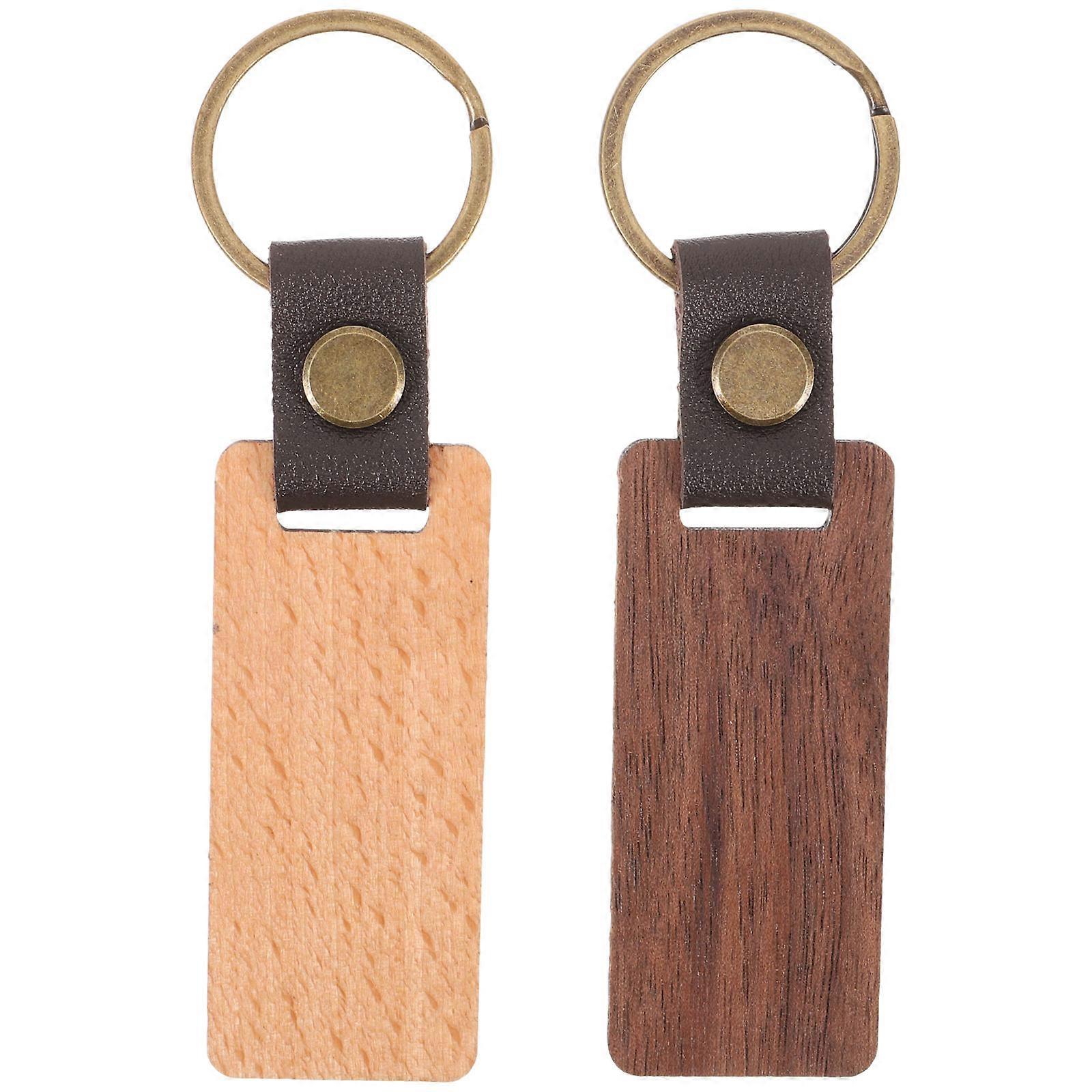 Stylish DIY and Wood Keychain Blanks for Decor Assorted Color Versatile Use 2pcs