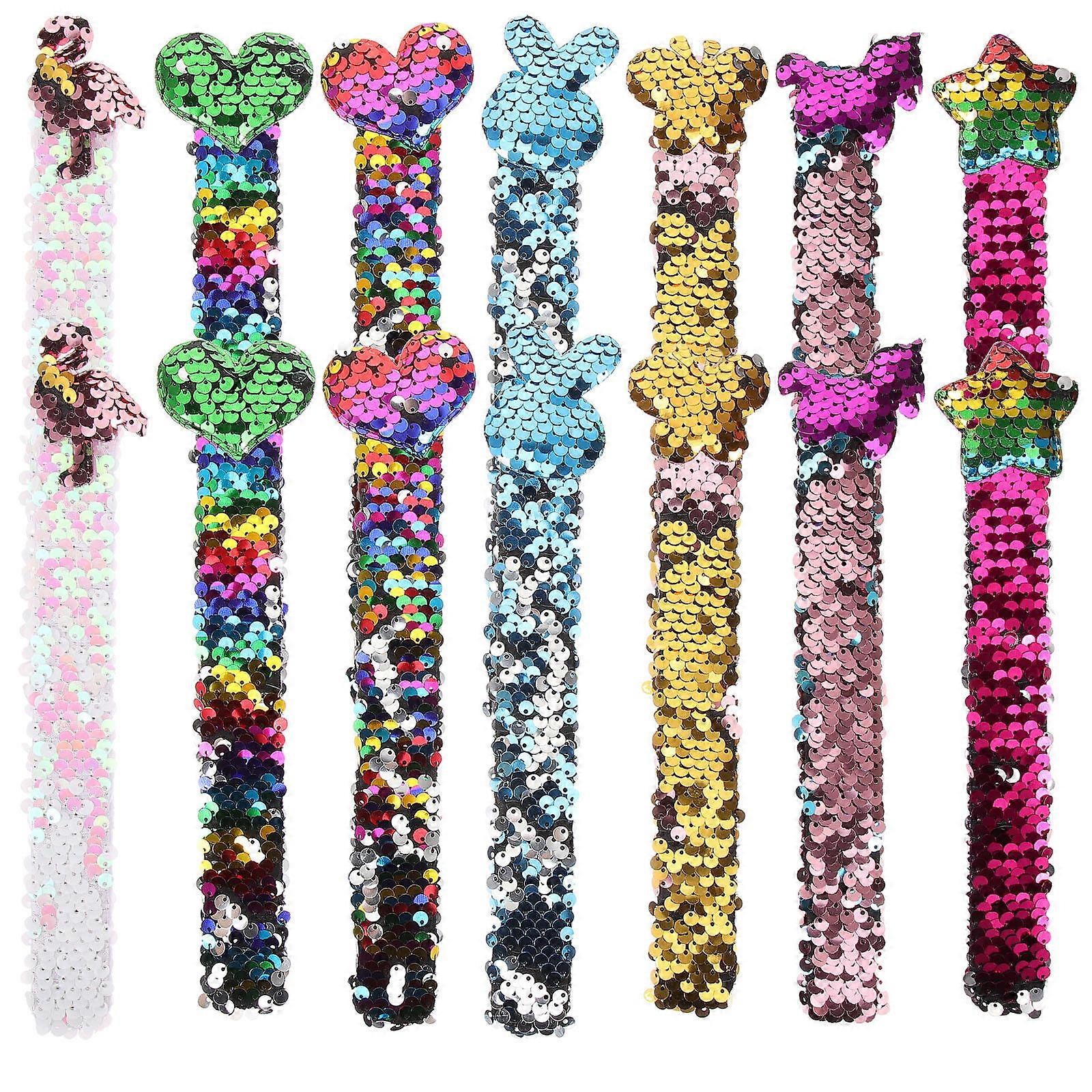 Assorted Color Snap Ring Bracelets for Wearing Highly Reflective 16PCS Plastic Resin