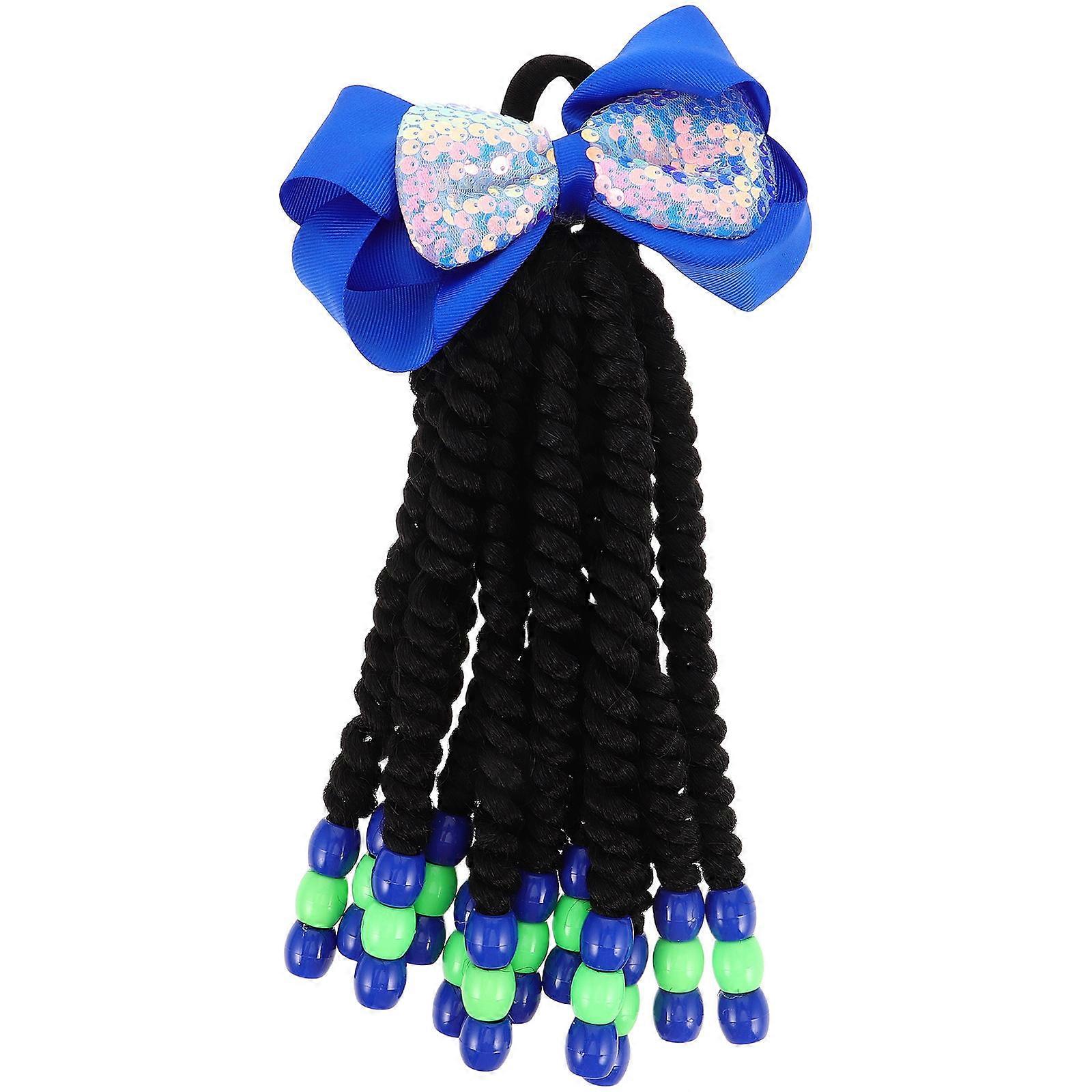 Kids Ponytail Extension Easy To Wear Hair Accessory For Everyday Wear Beaded Bowknot 1Pcs