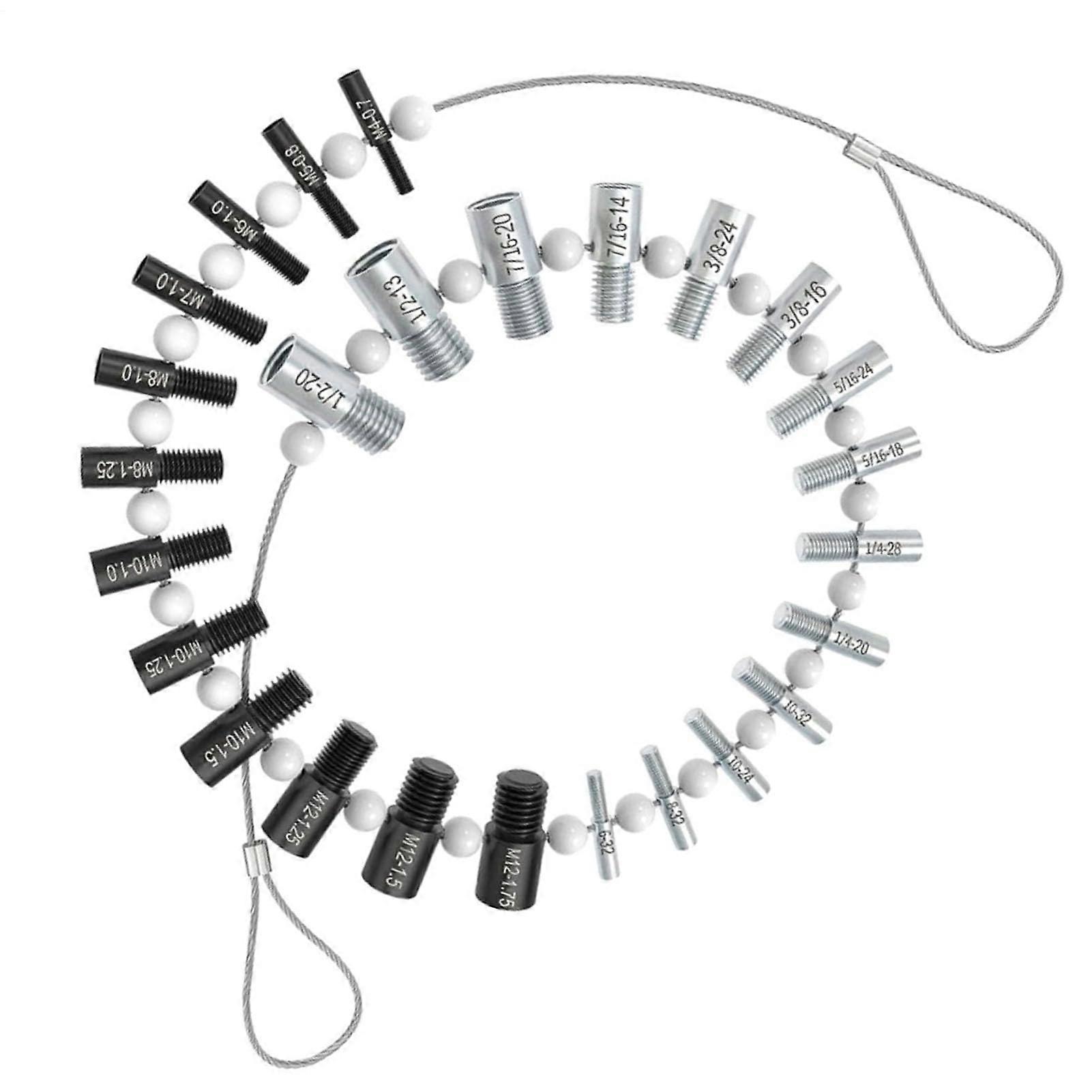 T Thread Gauge Set, 26  Bolt Thread Checker, Sizing Tool, 14 Inch  12 Metric Sizes