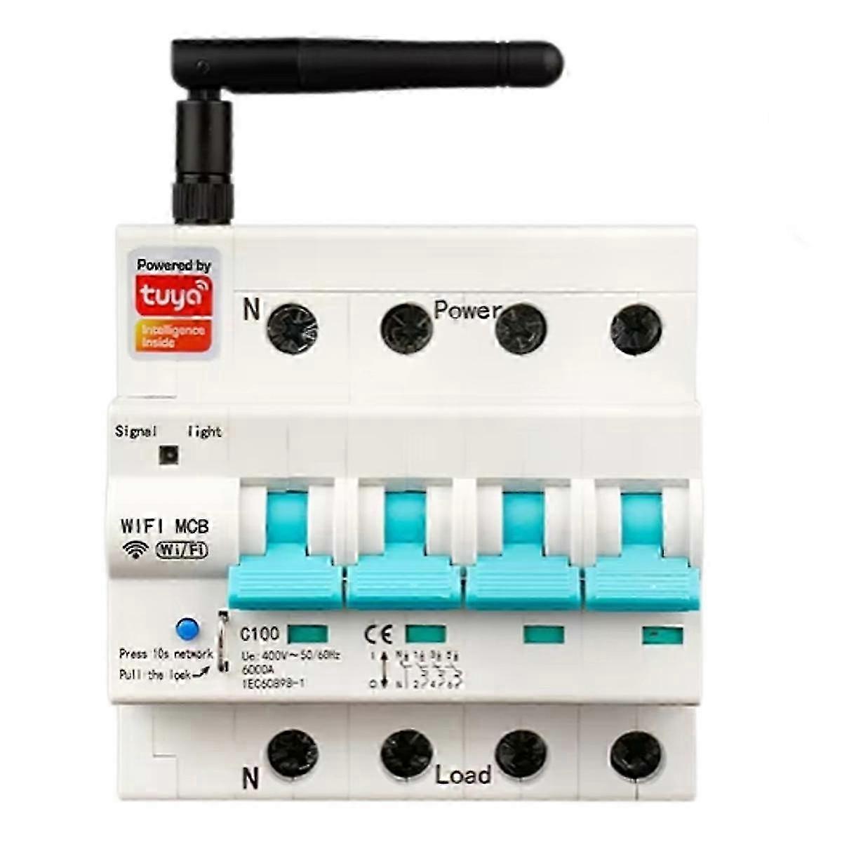 Tuya App Compatible Wifi Circuit Breaker with Timer and Voice Remote Control for Smart Life