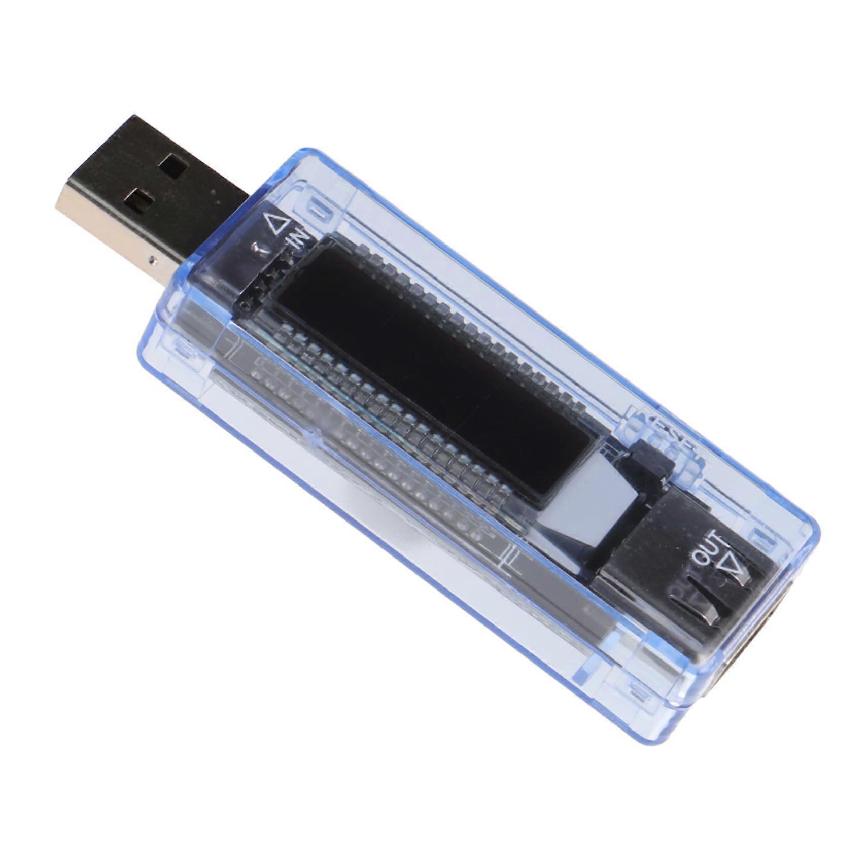 USB Voltage and Tester Portable USB Multimeter with LCD Display for Voltage and Measurement Transparent Design