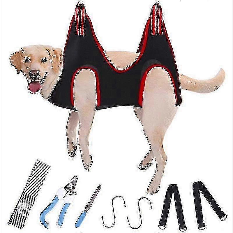 Dog Grooming Hammock Harness Set with Clippers, Trimmer, File & Comb for European Market