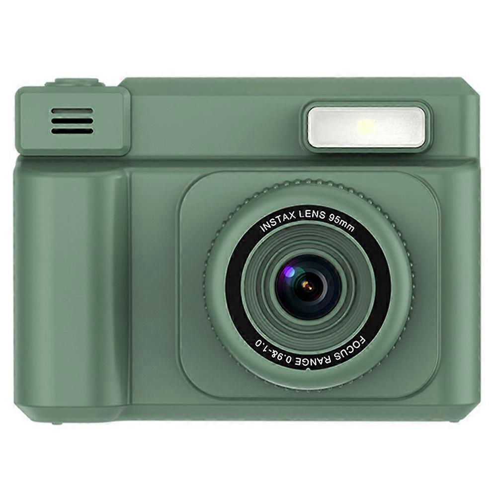 TKdaddy D15 For Kids Portable Video Recorder 2.4 Inch IPS Screen Instant Print Camera Built In Fill Light (Support Monochrome Printing) Green