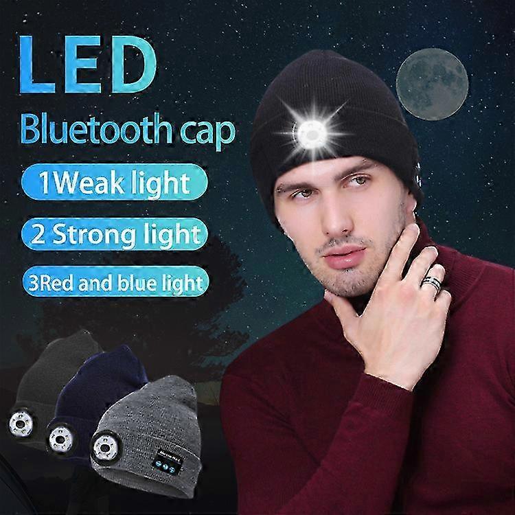 Wireless Bluetooth Led Knitted Hat Speakers Music Warm Rechargable Beanie Hat