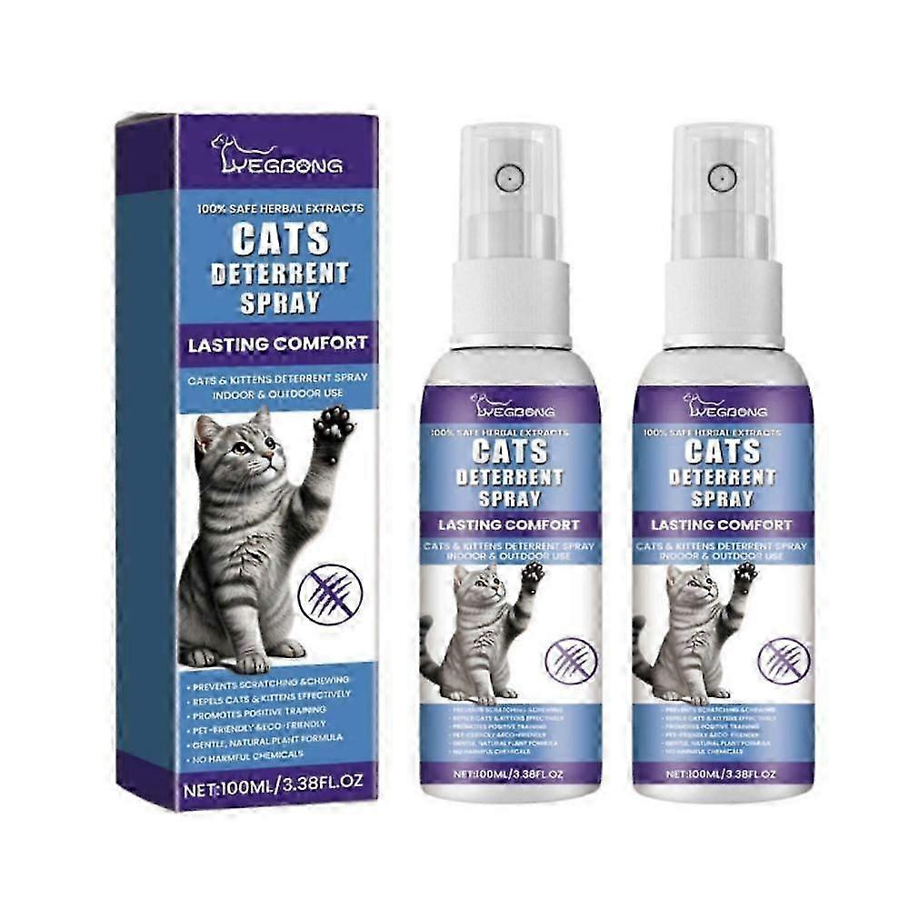 Cat Deterrent Spray, Stops Cats from Peeing & Scratching, Lemon & Coptis, Safe for Furniture