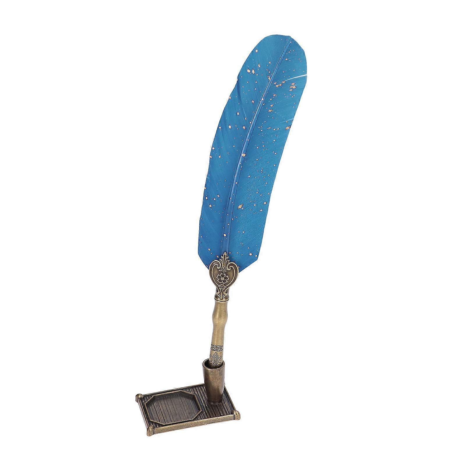 Retro Peacock Blue Calligraphy Pen with 1-5mm Flat Nib for Writing