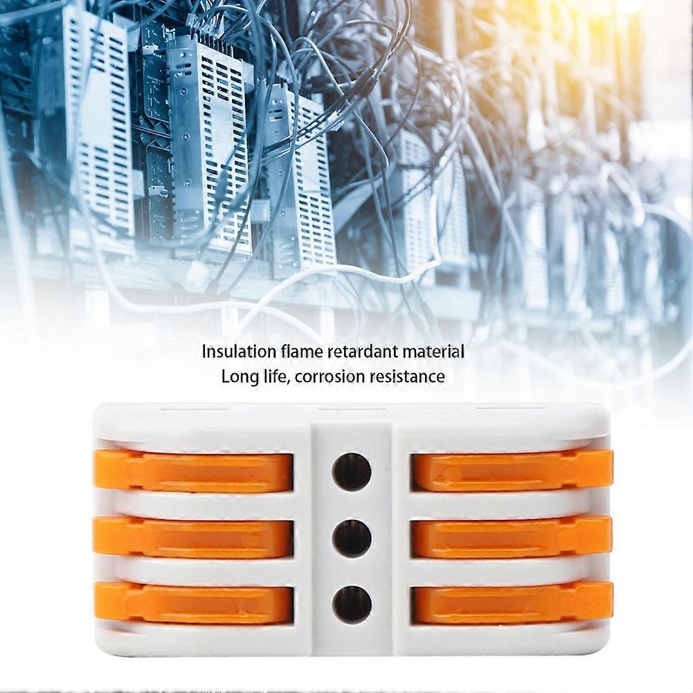 10Pcs 3P No Welding Press Type Terminal Wiring Terminal Connector for 28-14Awg Wire
