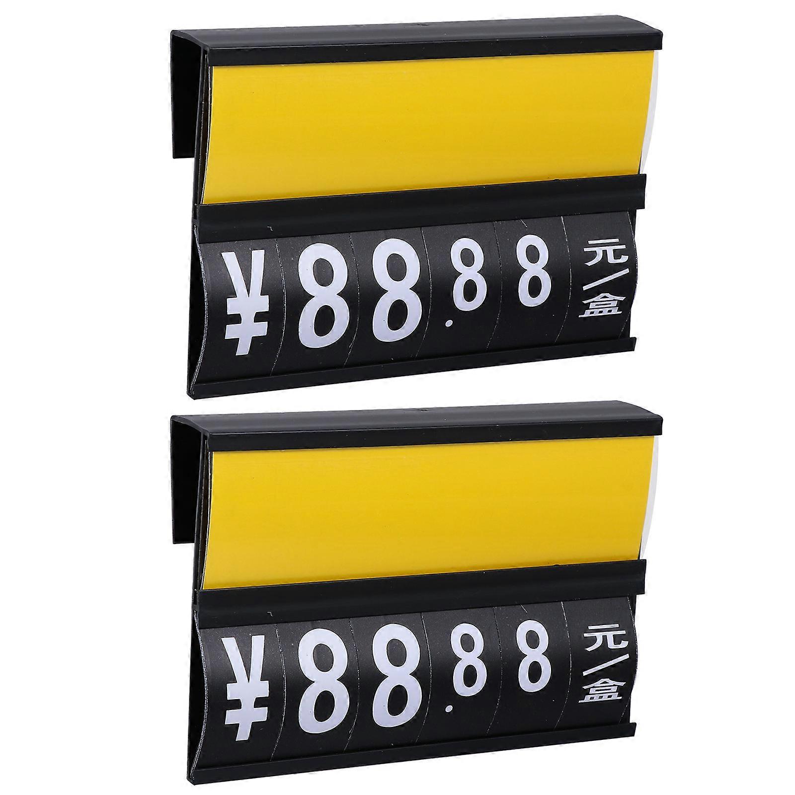 2 Pcs Adjustable Numeric Price Tag Display Boards for Supermarkets Vegetable Fruit Labels Practical Price Holders