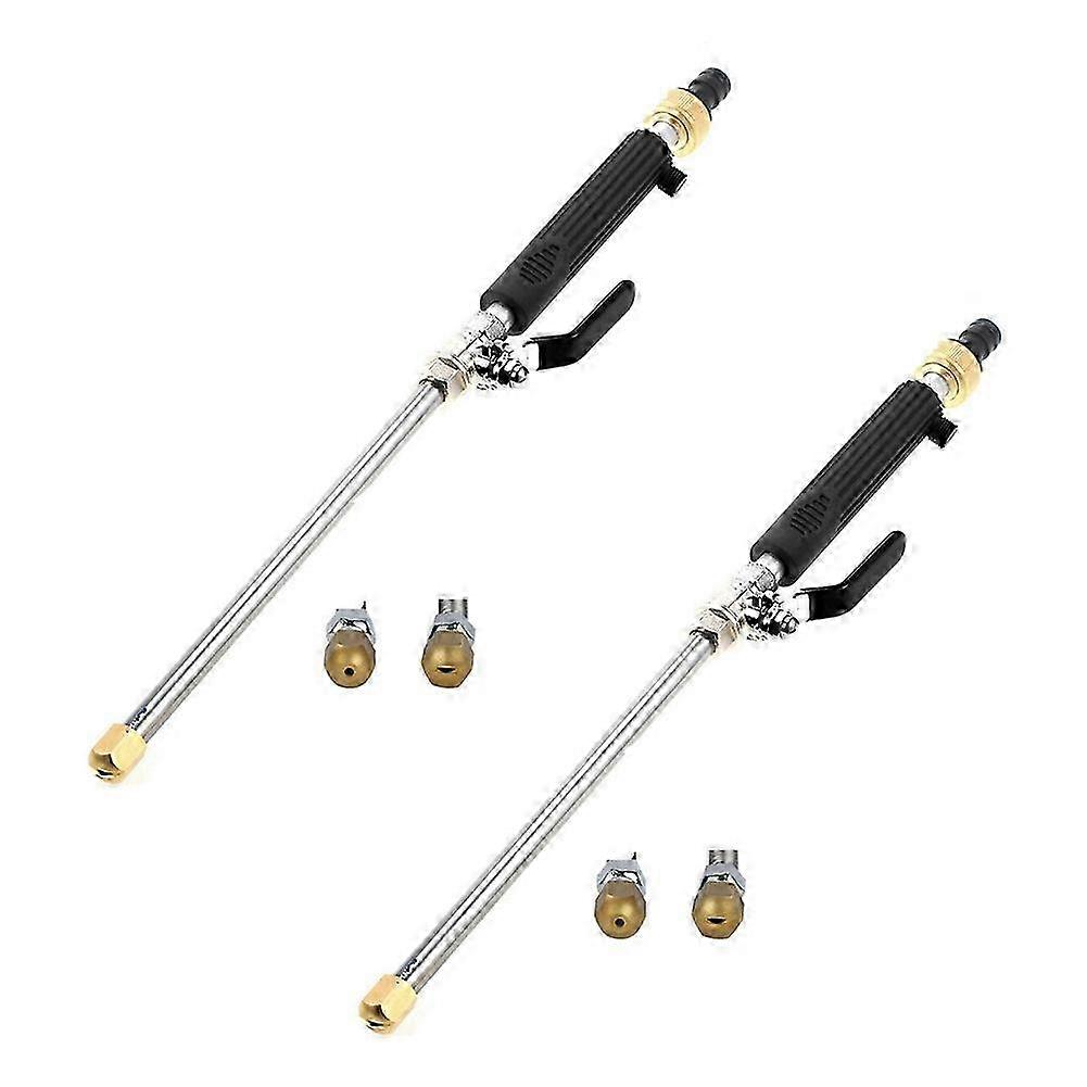 Black Garden Hose Power Washer Upgraded Nozzle, High Pressure Water Tool, Equipped with 2 Different Nozzles