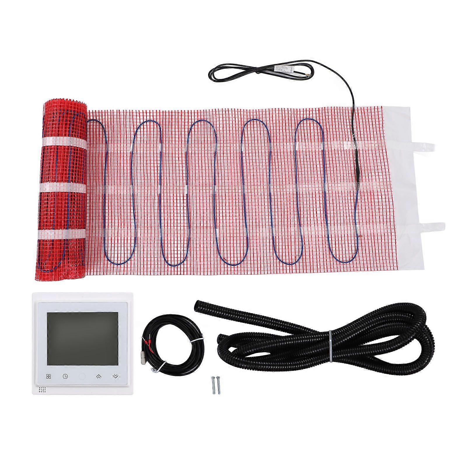 6 Grid Floor Heating Mat with Thermostat Self Adhesive Aluminum Foil Electric Heating Pad System WiFi Control 220V