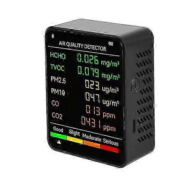 2025 6 In 1 pm2.5 pm10 hcho tvoc co co2 air quality detector co carbon dioxide formaldehyde monitor lcd large screen display