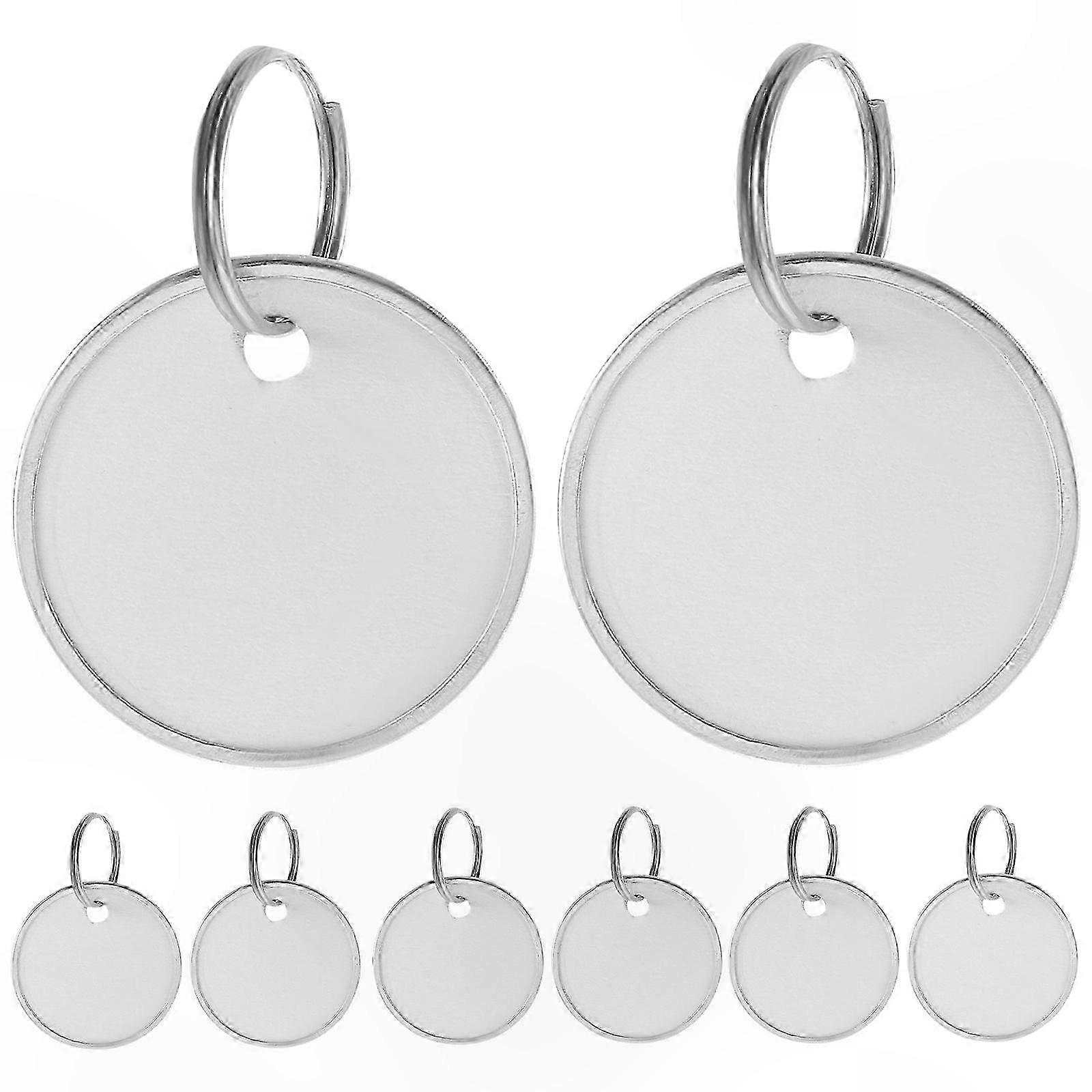 50 Pack Key Identifier Tags with Split Rings for Luggage Keys Labeling
