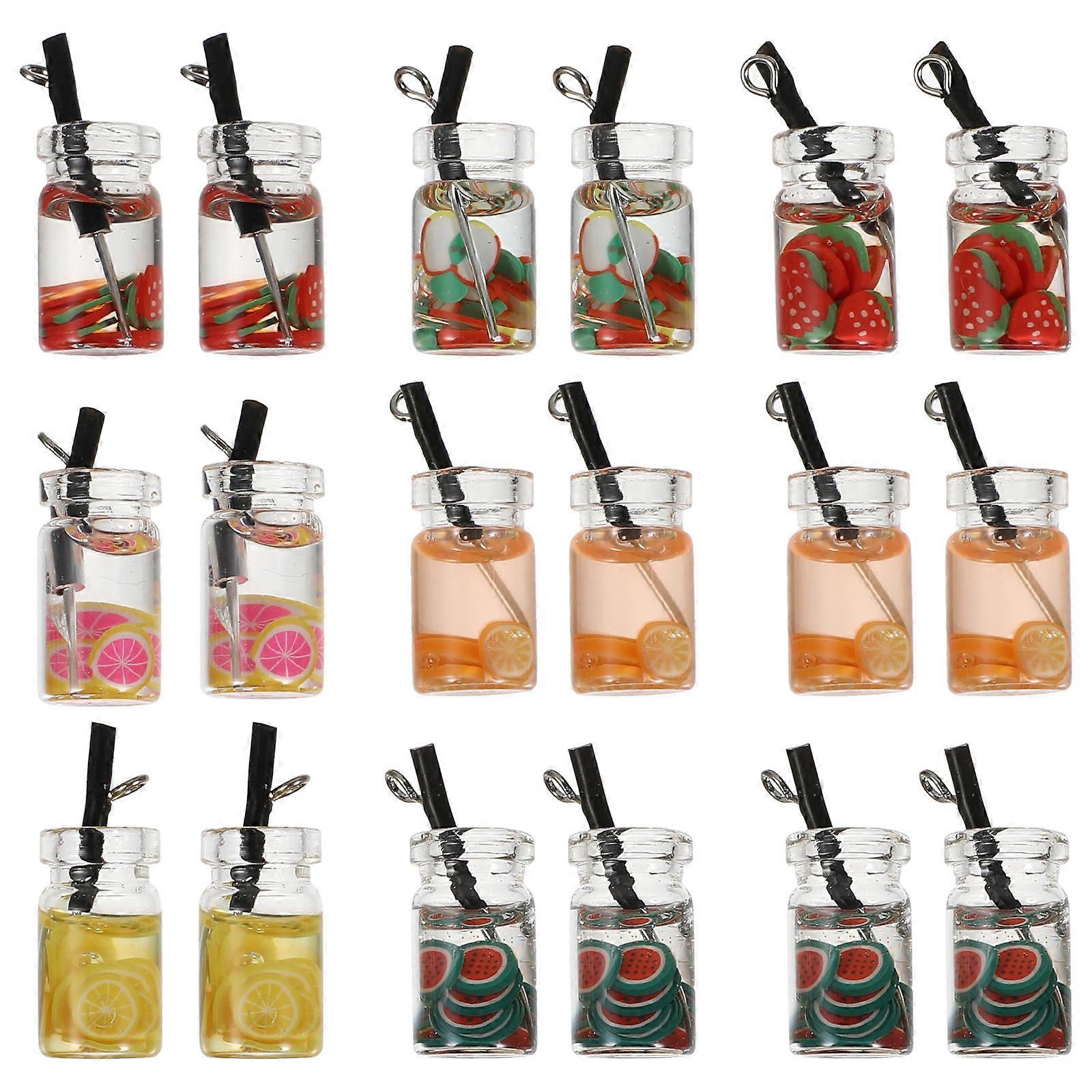 Milk Tea Charms Fruit Tea Charm Pendant for DIY Use 30Pcs Assorted Color