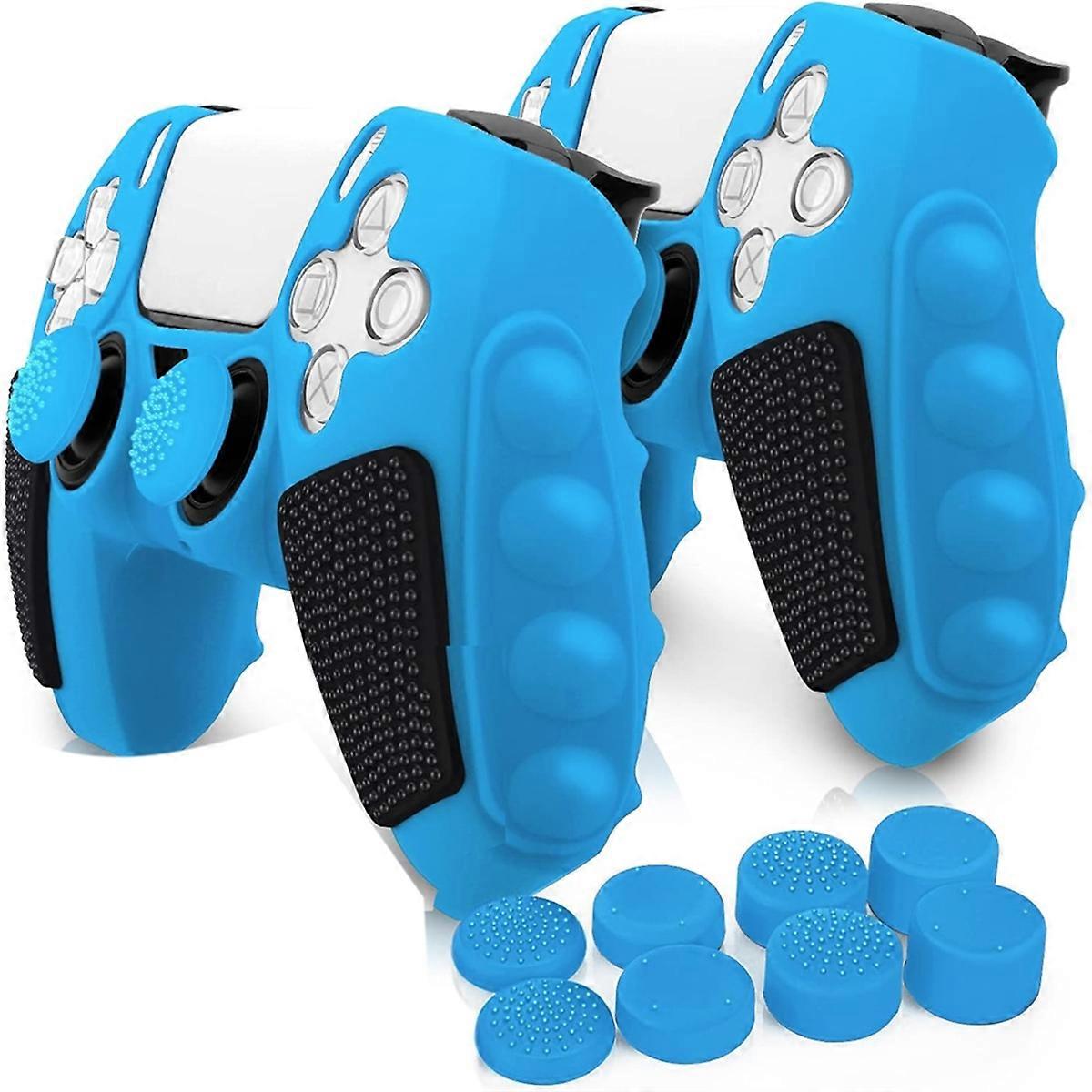 for Anti-Slip Controller Skin, Soft Studded Silicone Gel Grip Protective Cover Case2 Pack With16 Thumb Grip Caps