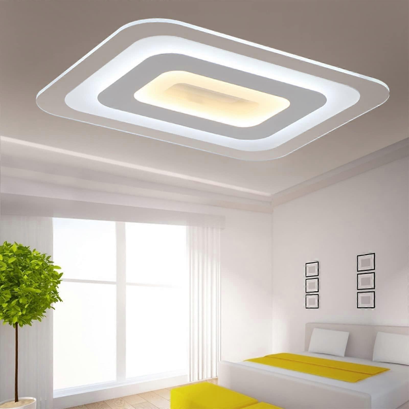 Modern Ultra Thin Rectangular LED Ceiling Light | 60x90CM, Living Room, Office, Cool+Warm Lighting, Dimmable, Aluminum