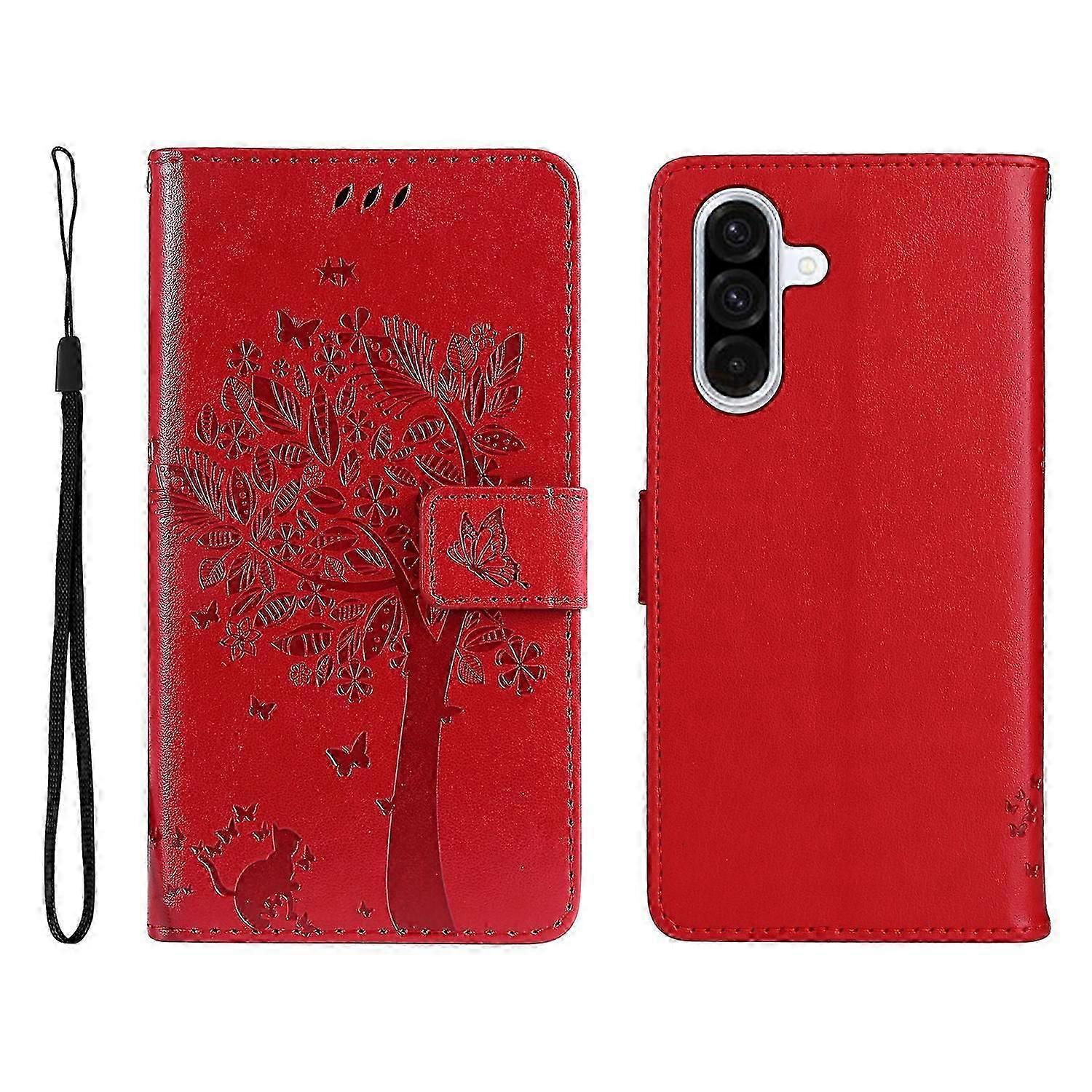 For Samsung Galaxy A36 5g Phone Case With Stand Cat Tree Pattern Leather Wallet Mobile Cover