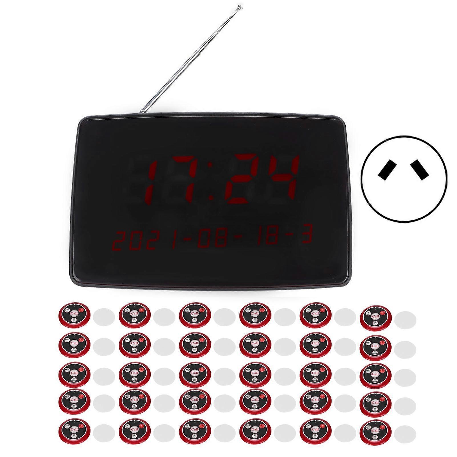 Durable Wireless Calling System with 30 Call Buttons, Adjustable Patient Pager AU Plug