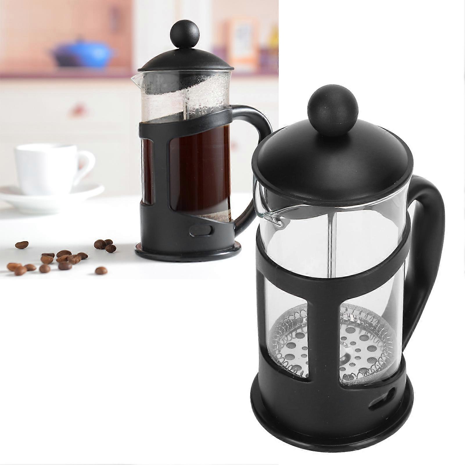 Coffee Tea Maker Kettle Black 600ml Borosilicate Glass Filter
