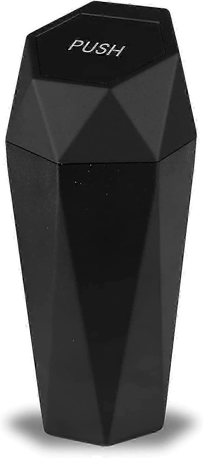 Car Trash Can With Lid, Diamond Design Small Automatic Portable Trash Can