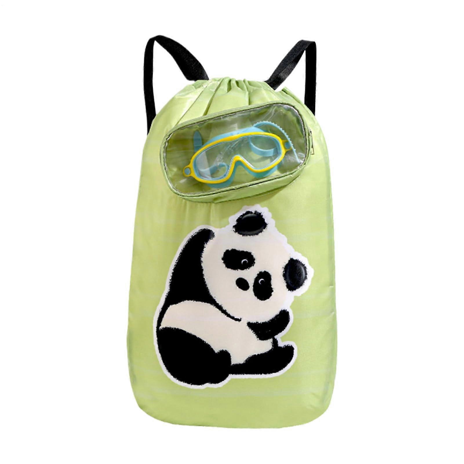 Kids Swim Bag Drawstring Backpack With DryWet Separation 12.2Inch Green Spacious Versatile Gym Sack Hiking Yoga