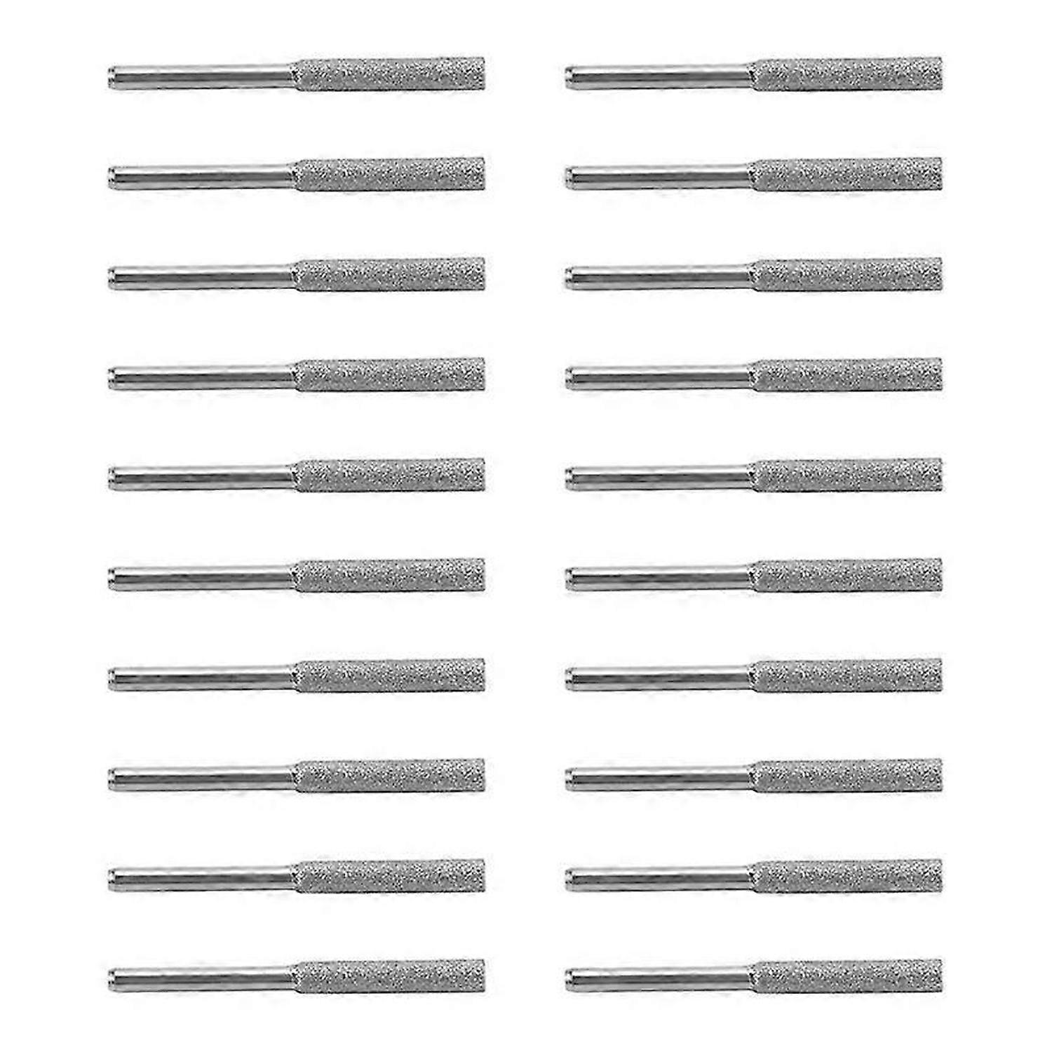 20 Pcs Chainsaw Sharpener Stone Diamond Coated Cylindrical Burr