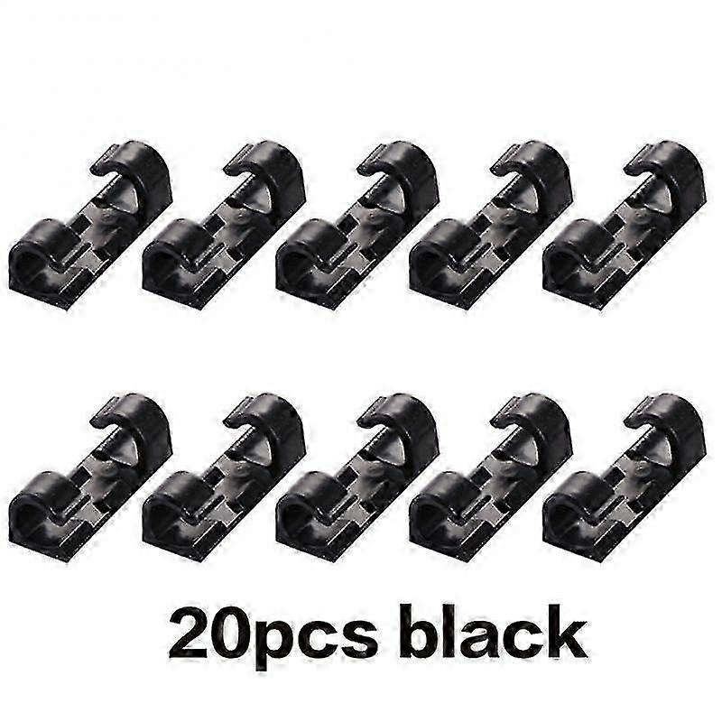 20 Pcs Cable Clips Organizer Drop Wire Holder Cord Management Self-adhesive Cable Manager Fixed