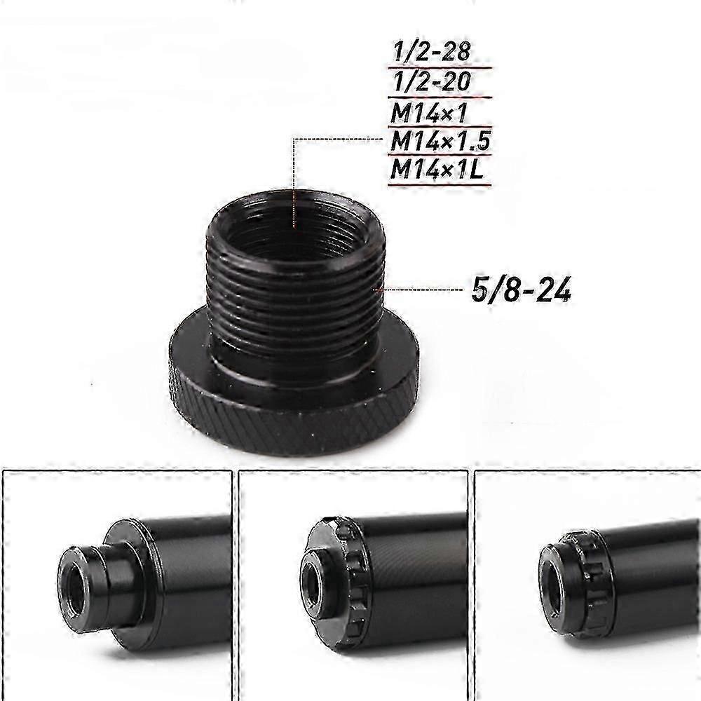 5/8-24 to 1/2-20, 1/2-28,M14X1,M14X1.5,M14X1L Thread Oil Filter Adapters Black