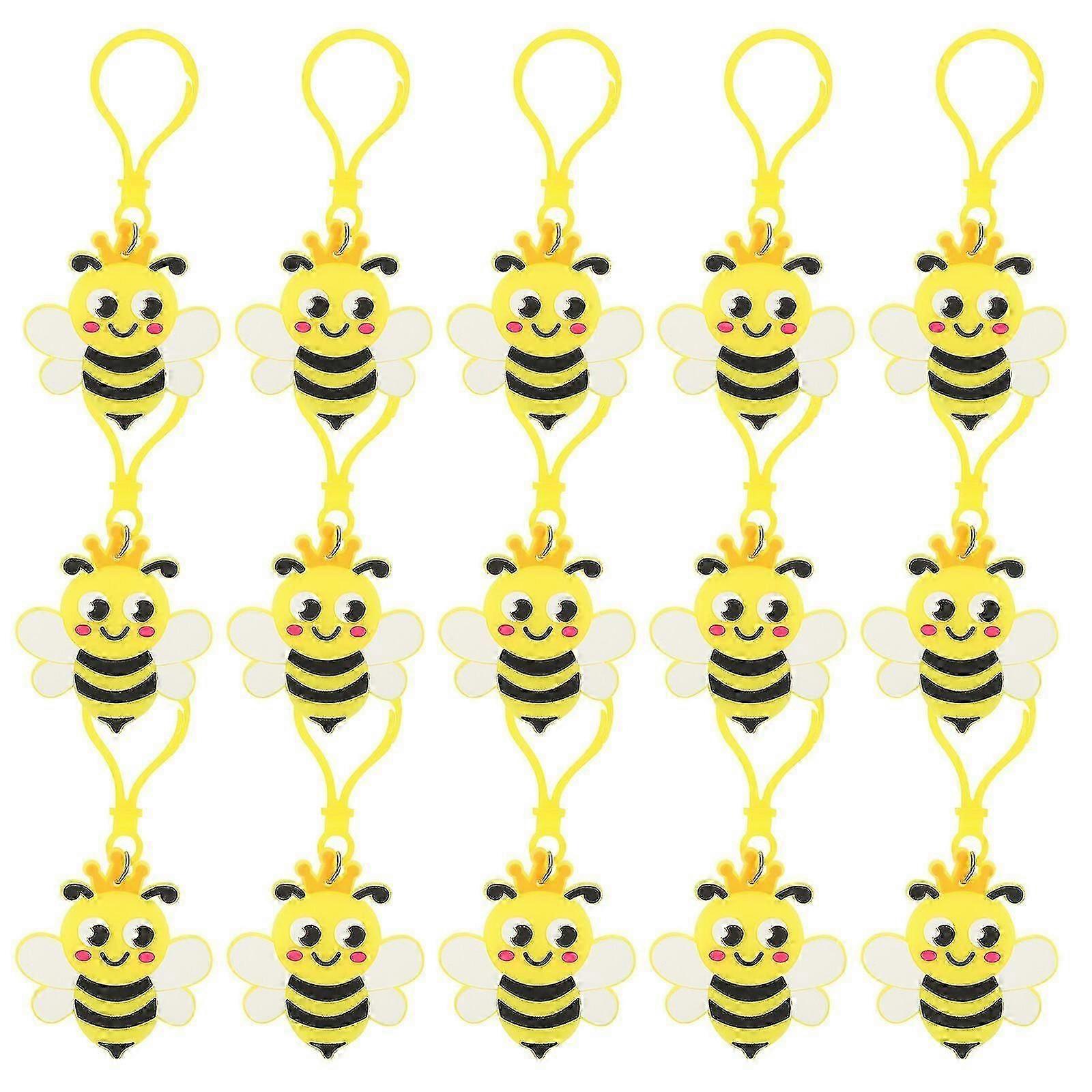 24pcs Key Chains Cute Bee Charm Keyring Backpack Key Chain Purse Hanging Decorations Bee Party Favor