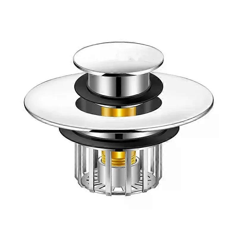 ヘアキャッチャー付き銅製浴槽排水プラグ 2-in-1 ポップアップ浴槽プラグ目詰まり防止フィルターバスケット 145-18 インチ排水シンク排水管用