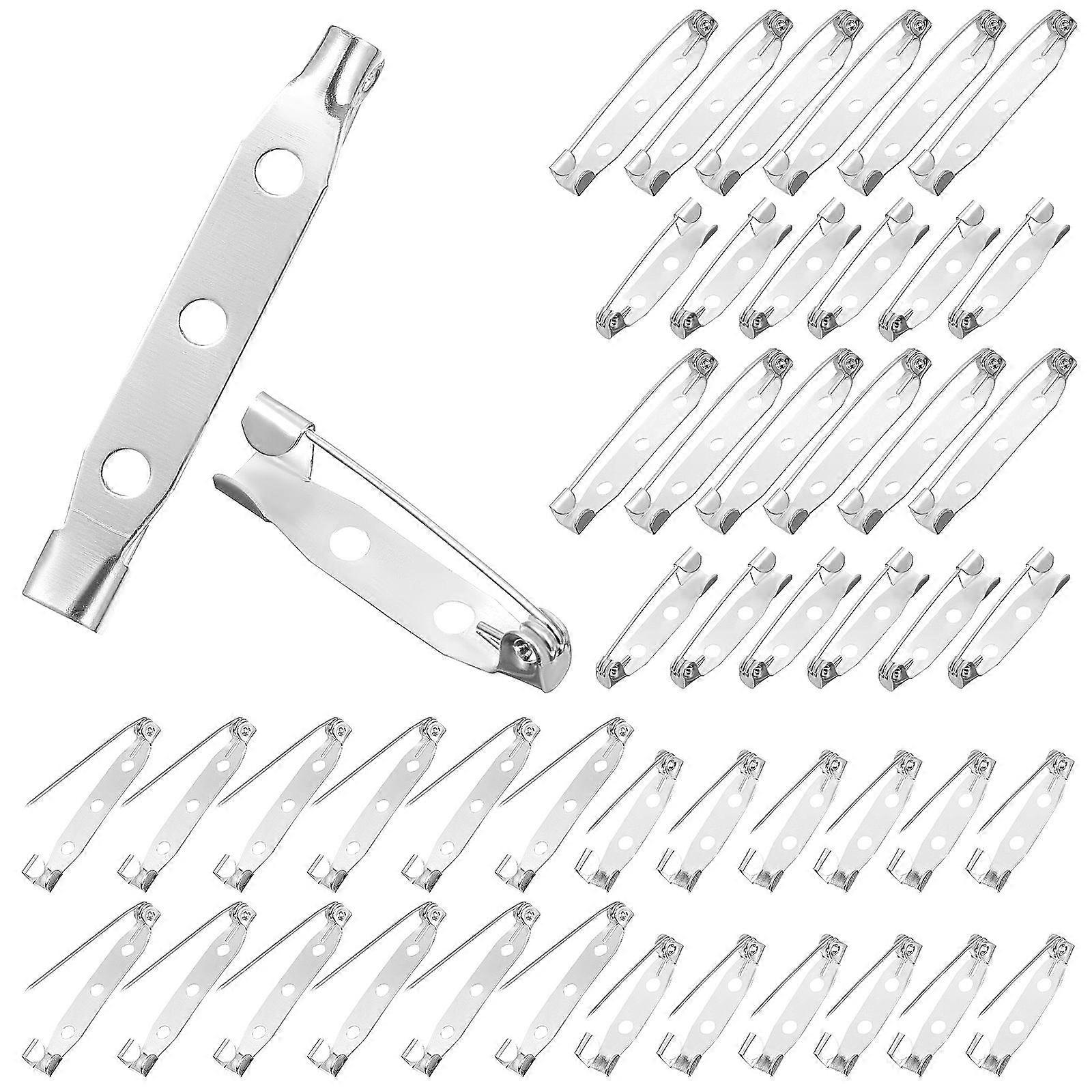 Brooch Pins Metal Brooch Safety Pins for Crafting 100Pcs Silver