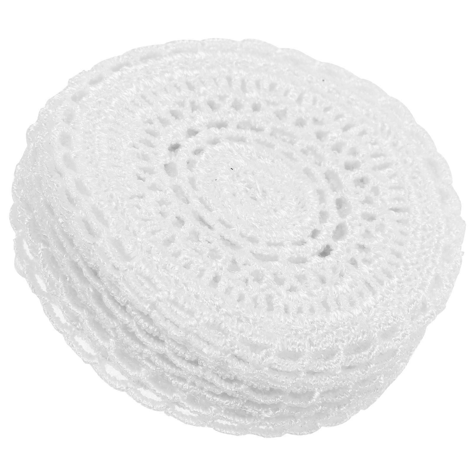 Flower Lace Embroidery Applique Round Handmade Projects Transparent Polyester Decorative 10Pcs