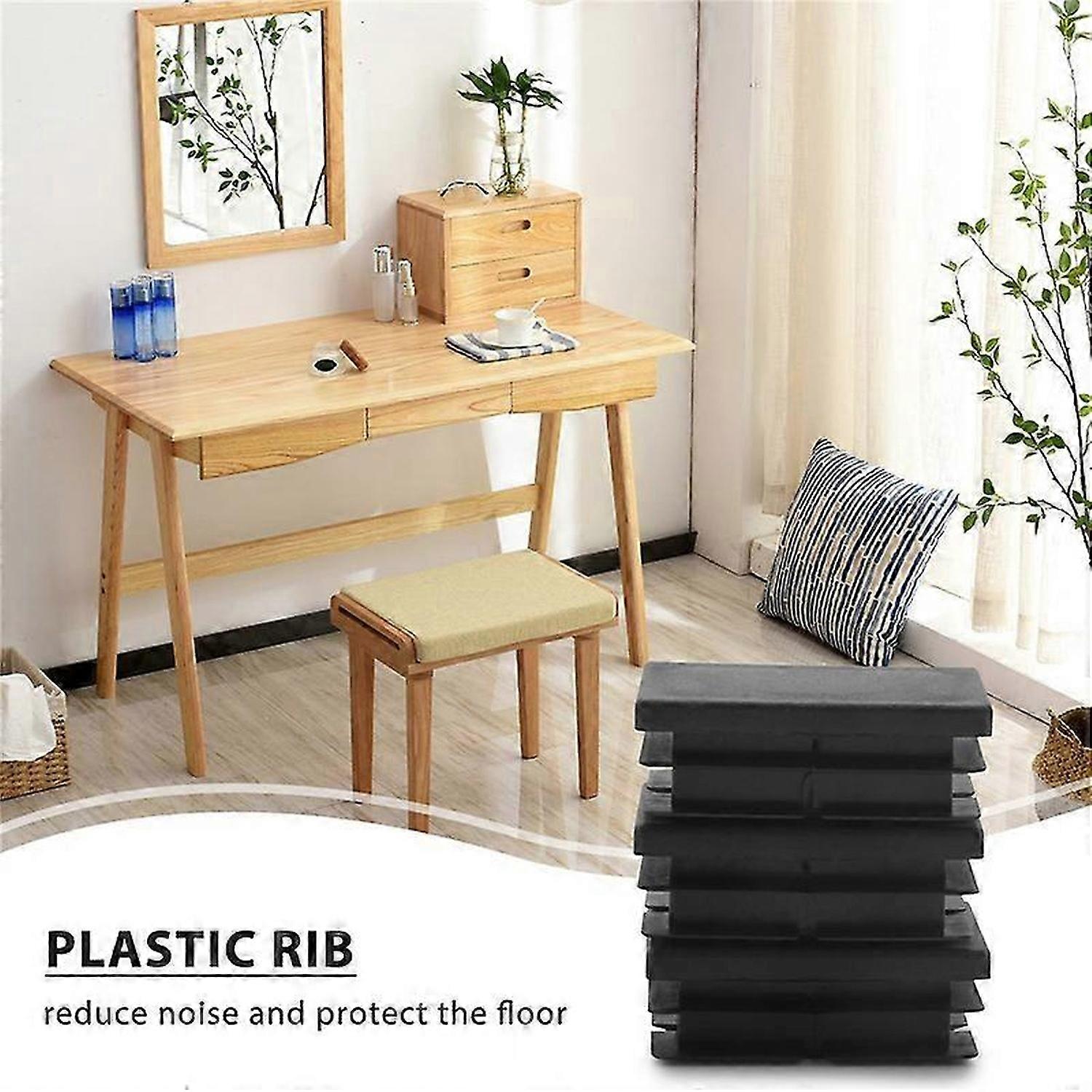 8 Pcs Black Plastic Rectangular Blanking End Caps Inserts 20mm x 40mm