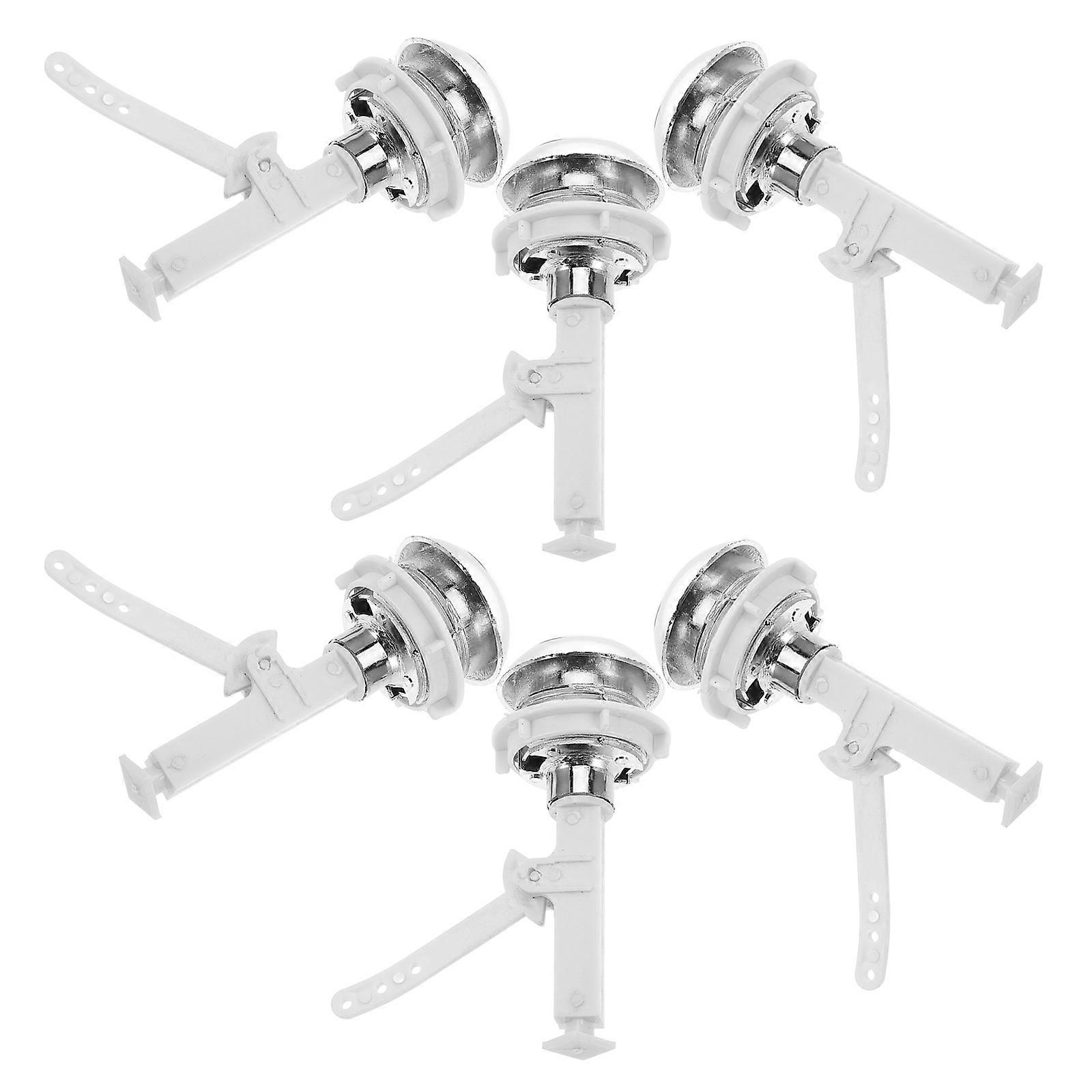 Toilet Buttons Push Flushing Toilet Button for Bathroom Use Plastic Silver Durable 6Pack