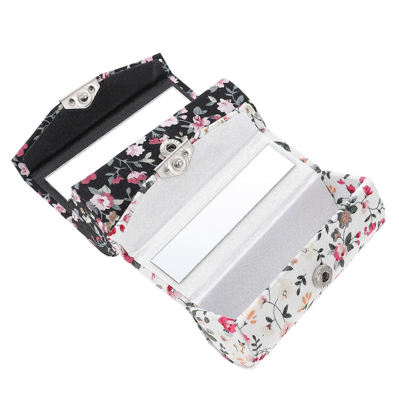 Portable Lipstick Case Holder for Storage Use 2Pcs White Cloth Material