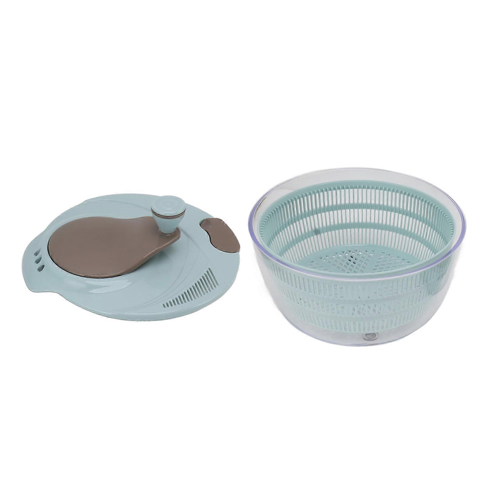 Salad Spinner Plastic Veggie Washer Fast Rotatable Blue Kitchen