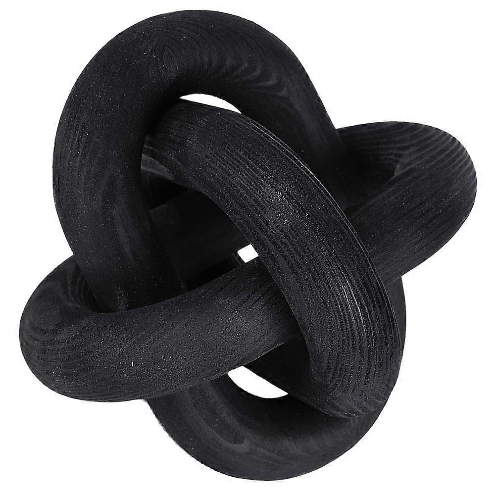Wooden Link Chain Decor for Crafting 3Pcs Black Rustic Wood Knot Ornament