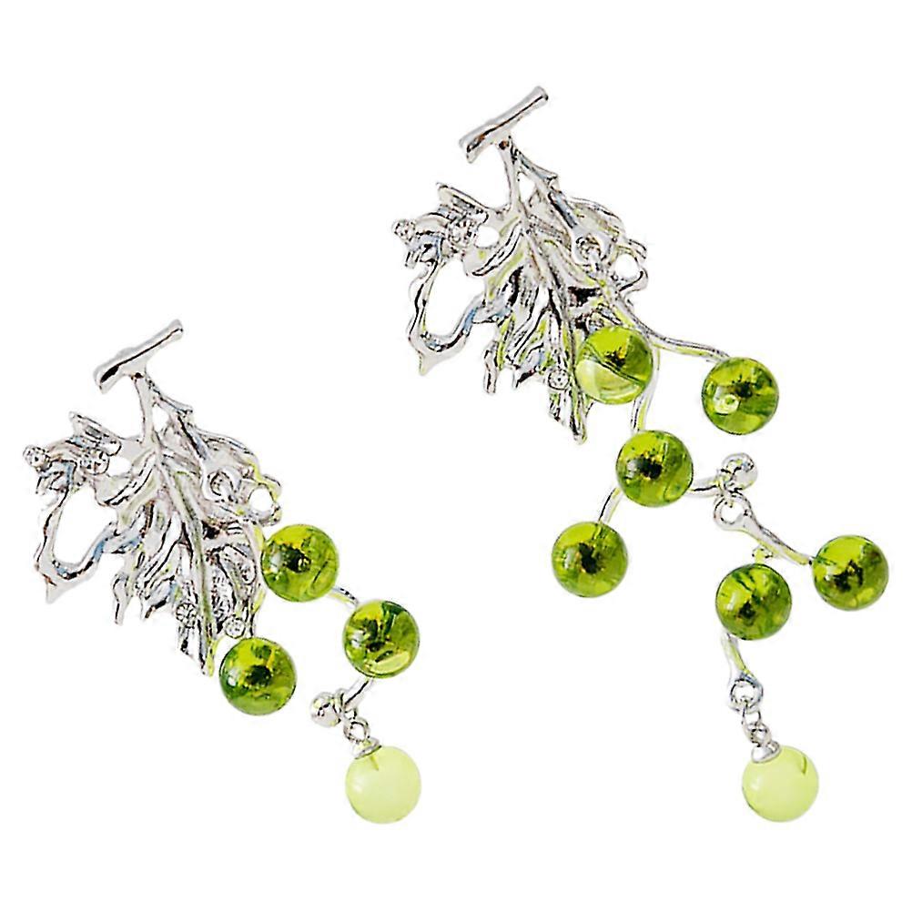 Fashion Grape Earrings Asymmetric Drop Earrings for Bride 5Pairs Alloy Material