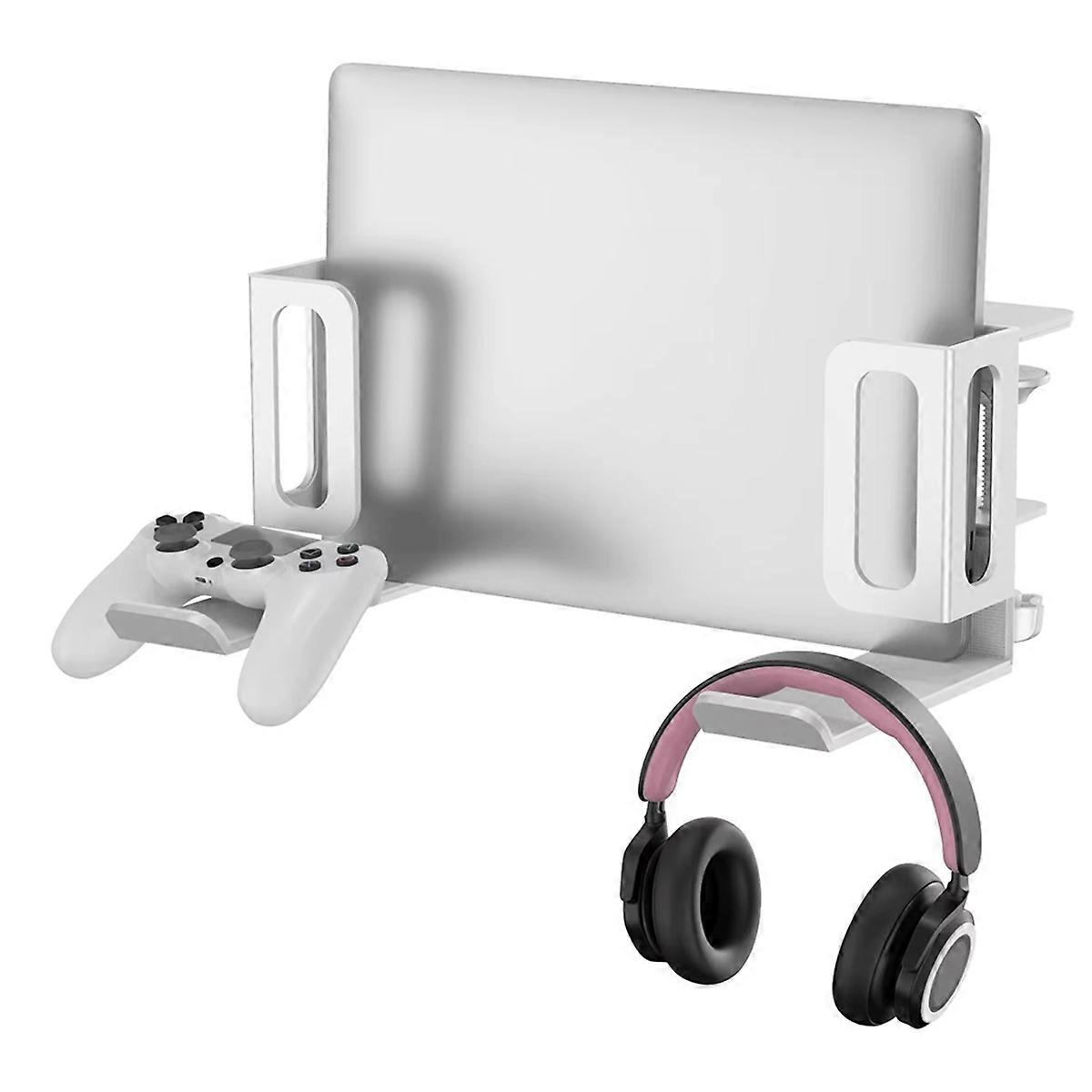 Vertical Laptop Stand, No Drill Desk Side Laptop Stand Organizer Adjustable Laptop Holder Desk Clamp