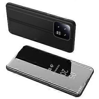 Compatible For Xiaomi 13 Pro 5G Mirror Surface Electroplating View Window PU Leather Case Phone Stand Cover