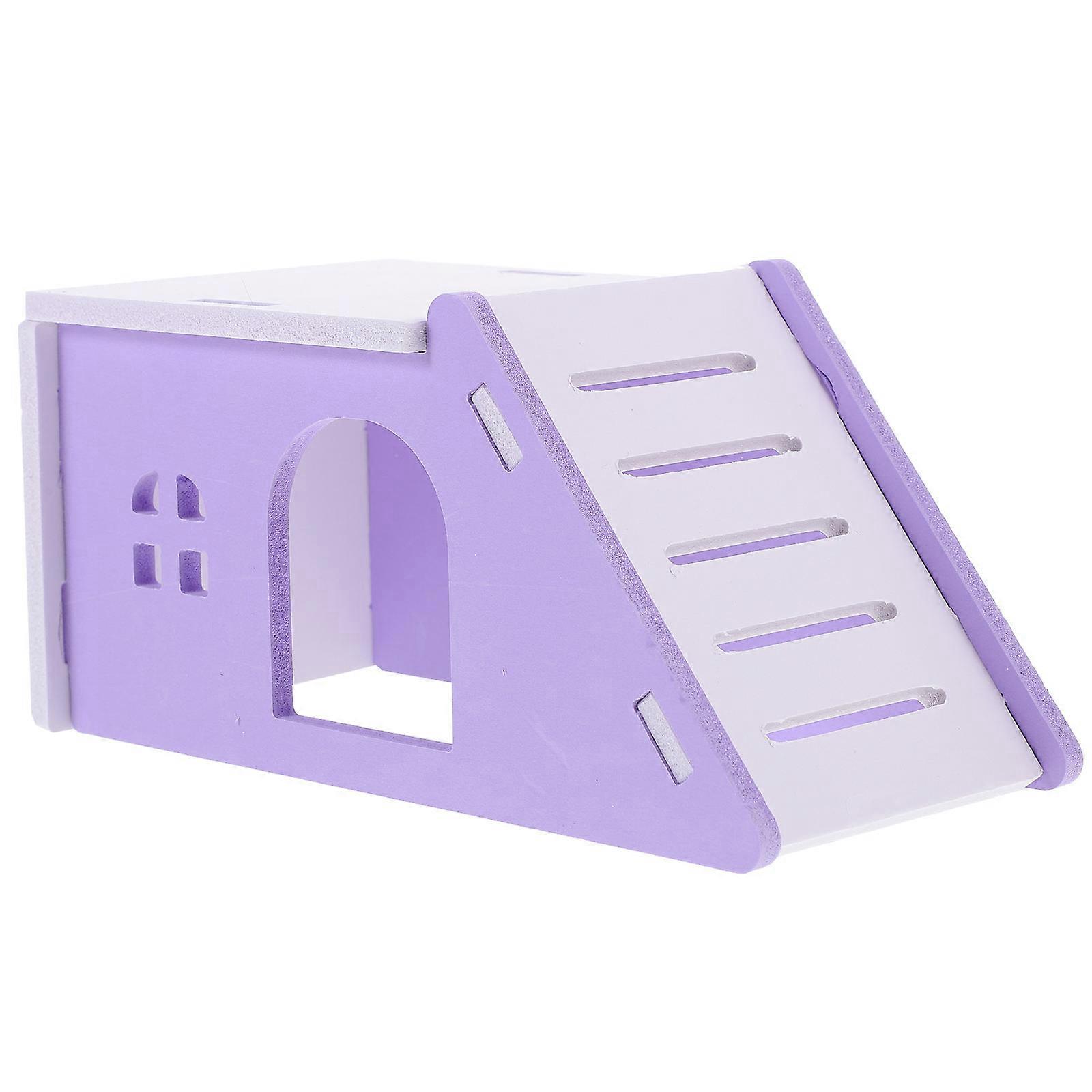 Pet Habitat For Guinea Pig And Hamster Violet PVC Hideout House Indoor Use With 4Pcs Quantity