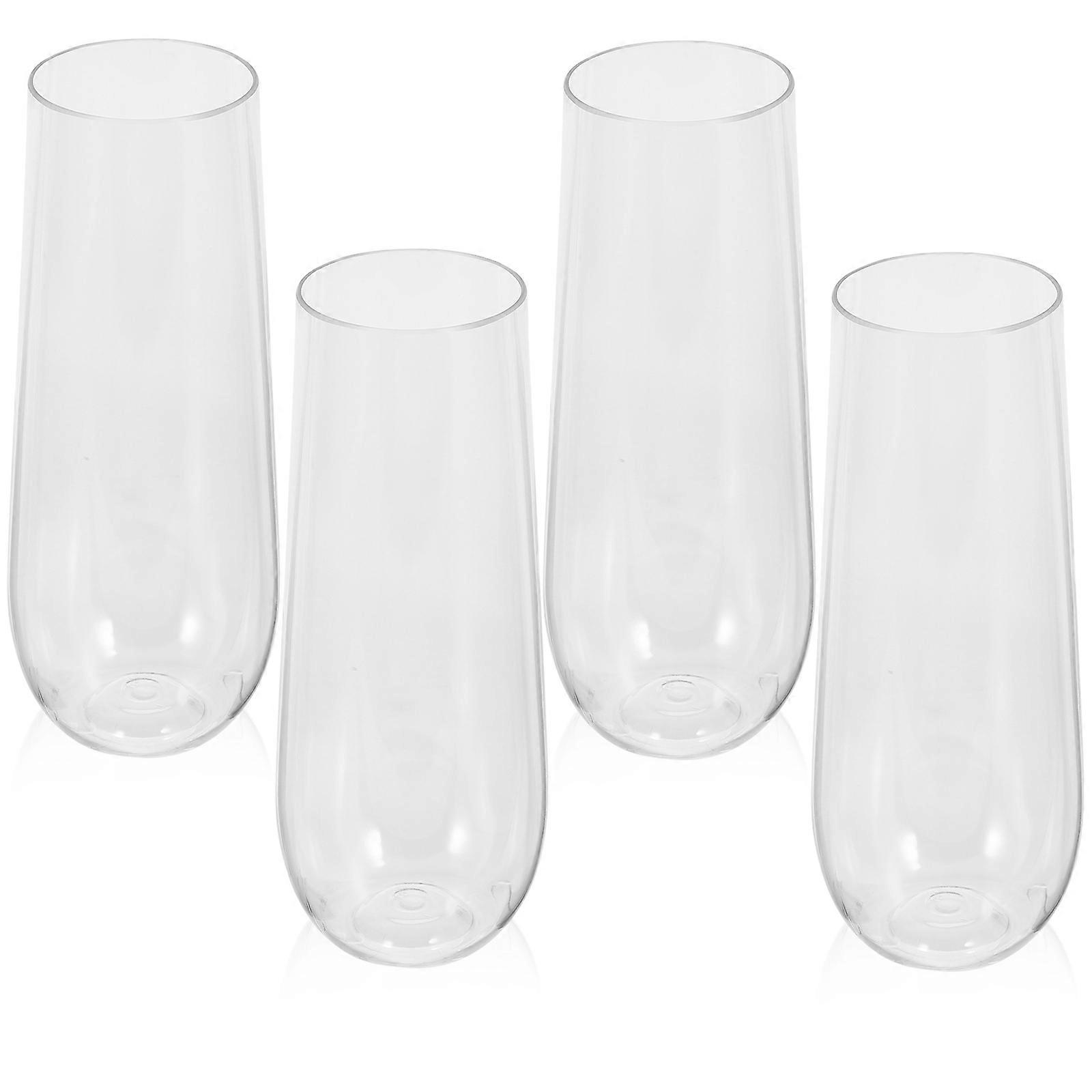 Transparent Plastic Wine Cups 4Pcs Cups for Party Use