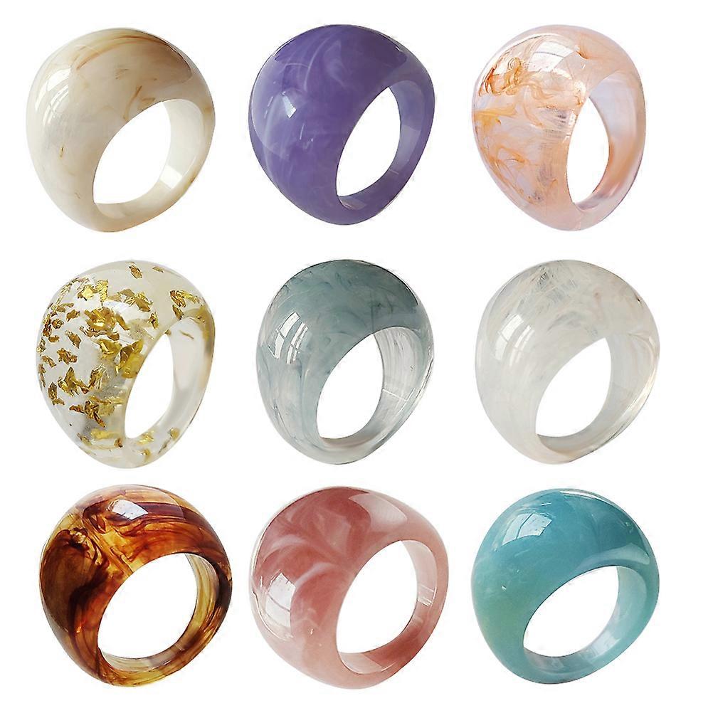 Decorative Ring Resin Simple Finger Ring for Decor 18Pcs Pack