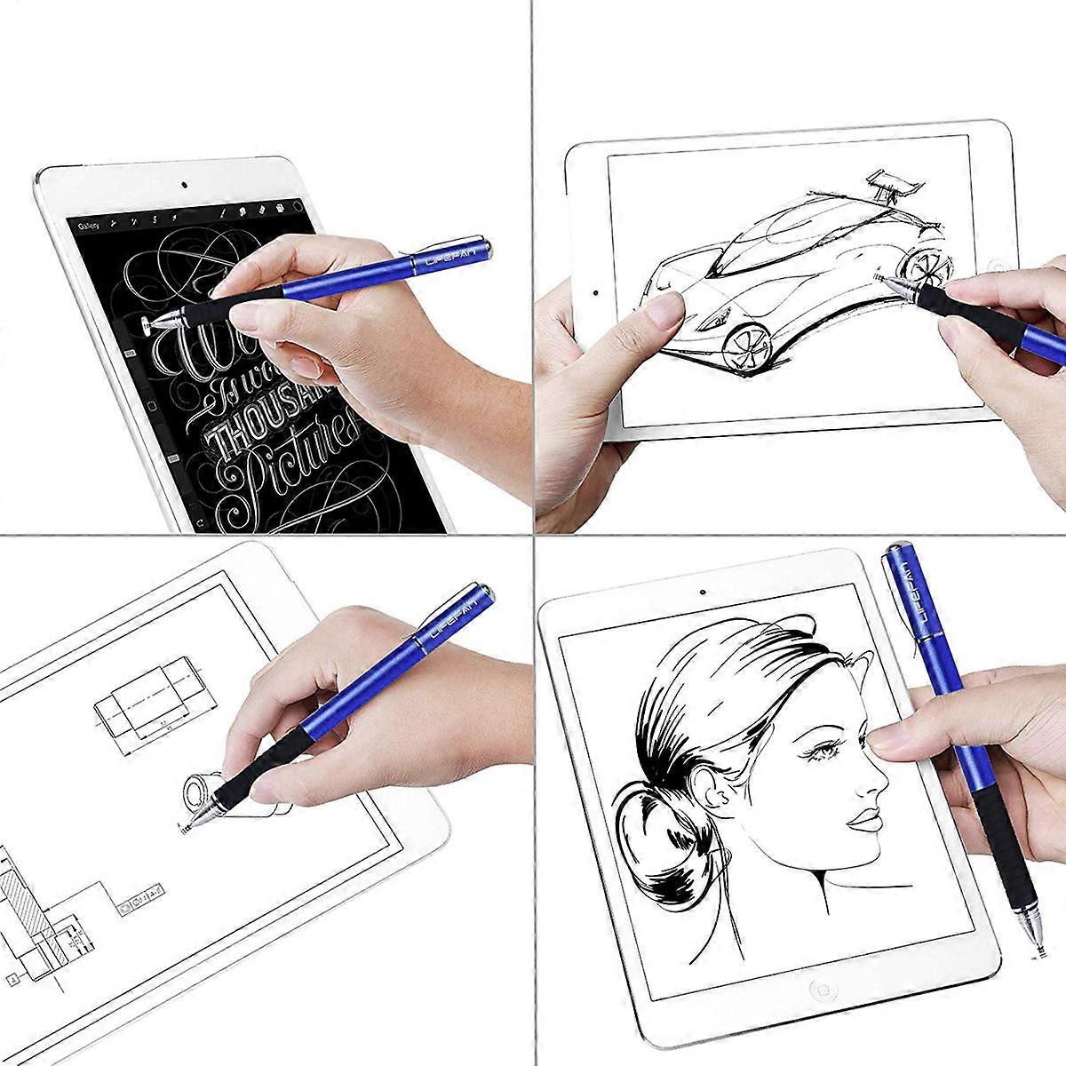 Computer Capacitive Pens for Writing Use 20Pcs Dark Blue 2-in-1 Stylus Set