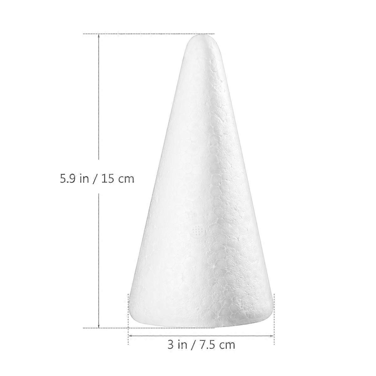 White Solid Foam Cone Craft for Children DIY Decoration 5Pcs