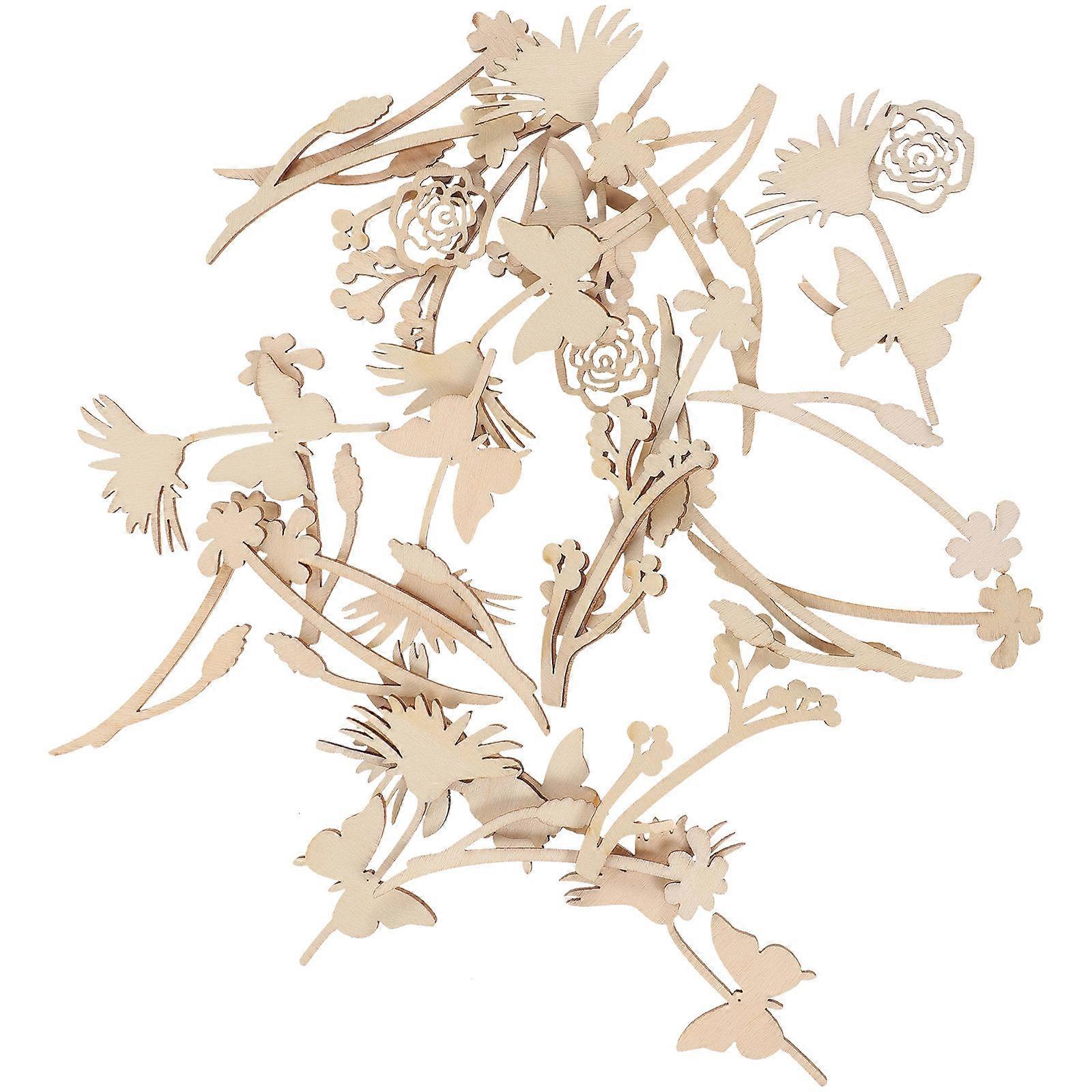 Wooden Craft DIY Projects Poplar Wood Rose Shapes for Creative Use 120Pcs