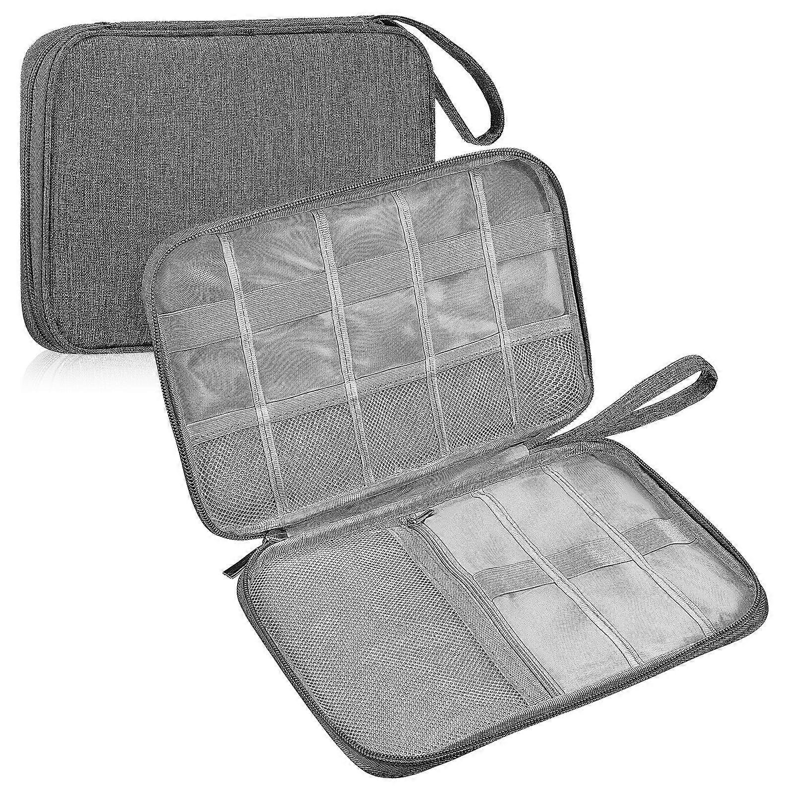 Data Cable Organizer Bag Electronic Accessories Organizer Daily Use Rectangular Shape Travel Accessory 2Pcs