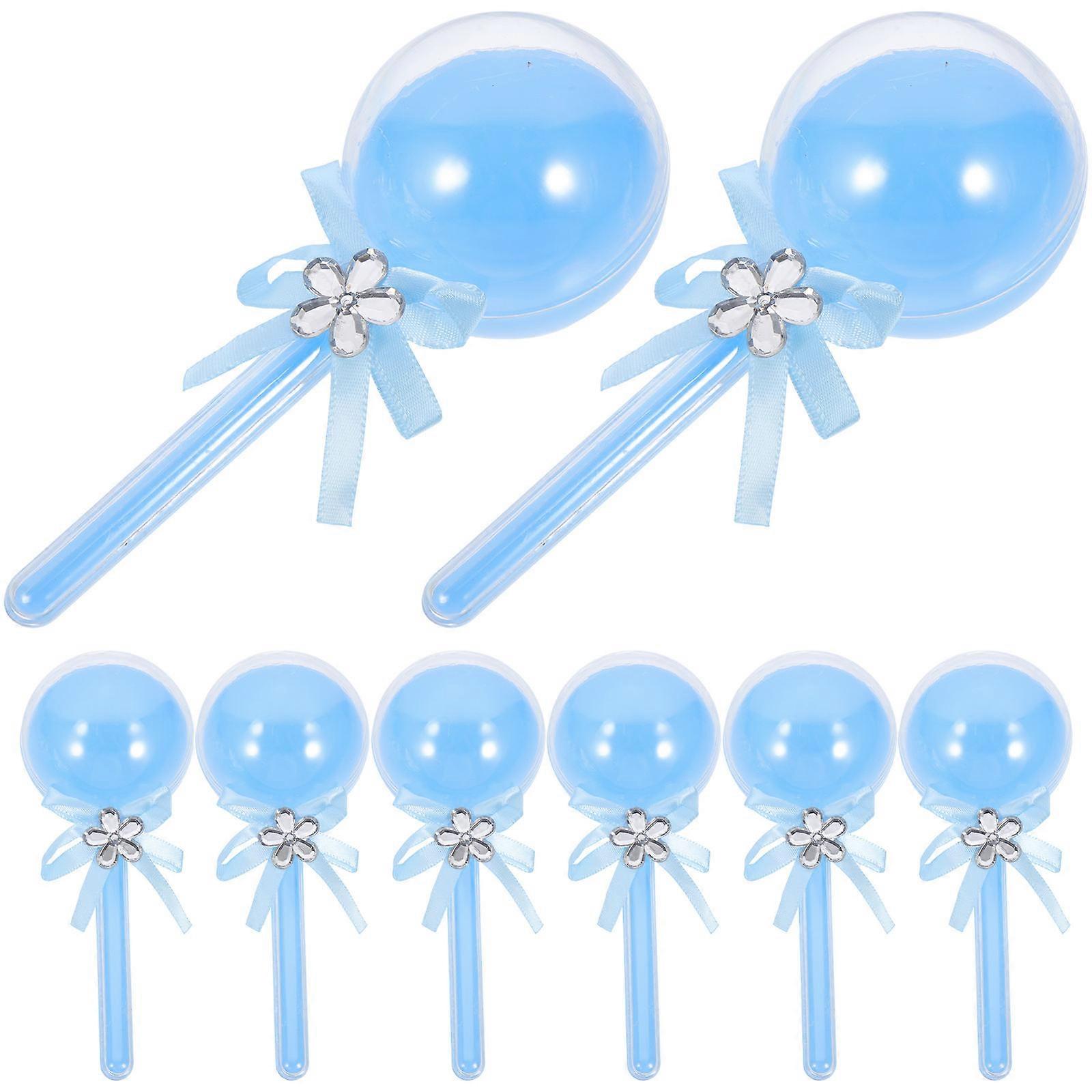 Candy Boxes Lollipop Shape for Storage Use Plastic Containers 12Pcs Blue Party