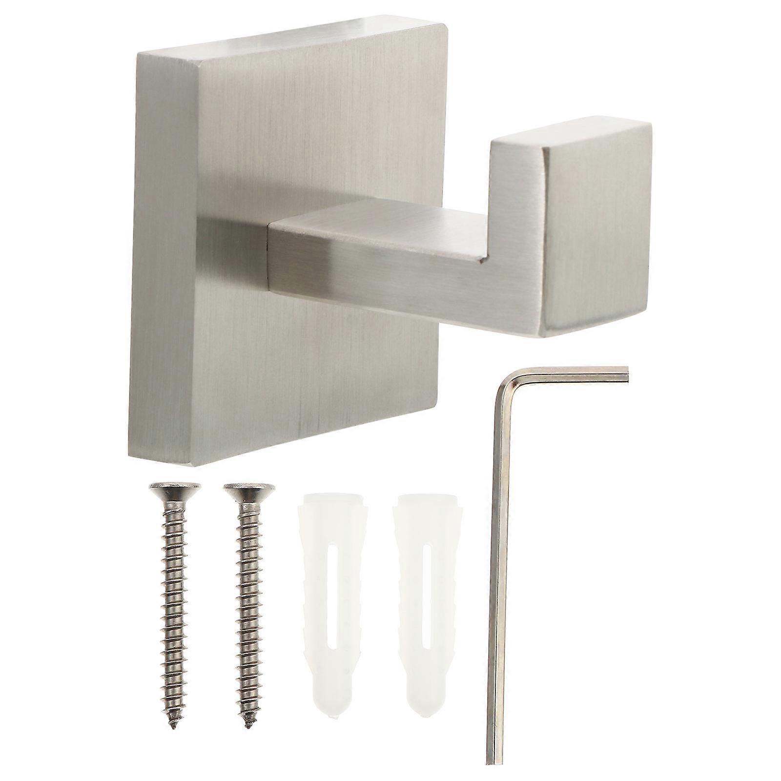Stainless Steel Bathroom Towel Hook for Wall Mounted 2Pcs Silver