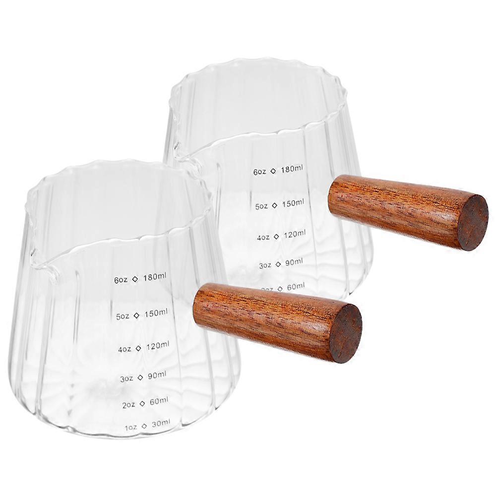 Milk Measuring Cup Glass Material Kitchen Accessory 2Pcs